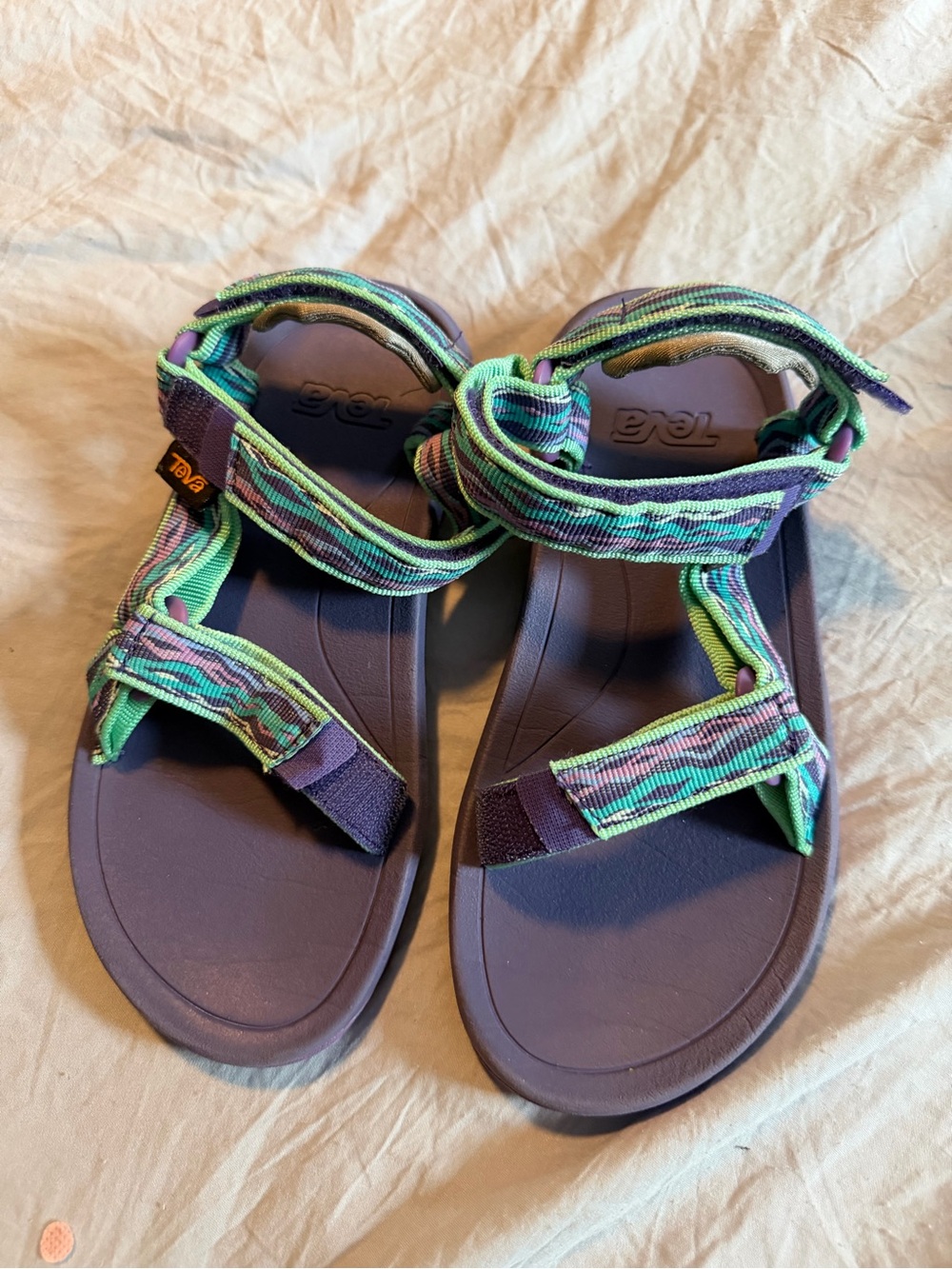 Teva Purple Sandals with Green Straps - Kids